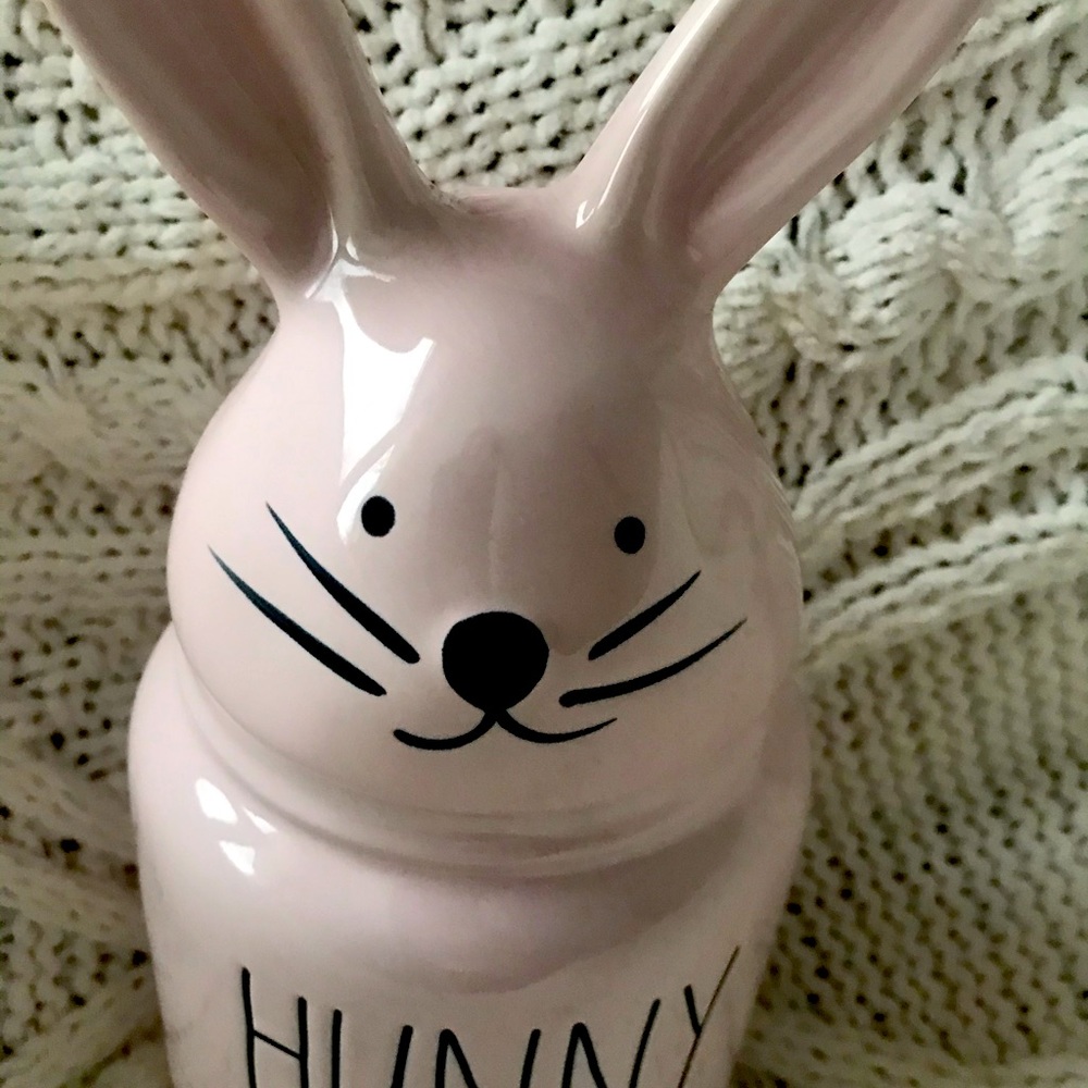 Rae Dunn pink hunny bunny canister